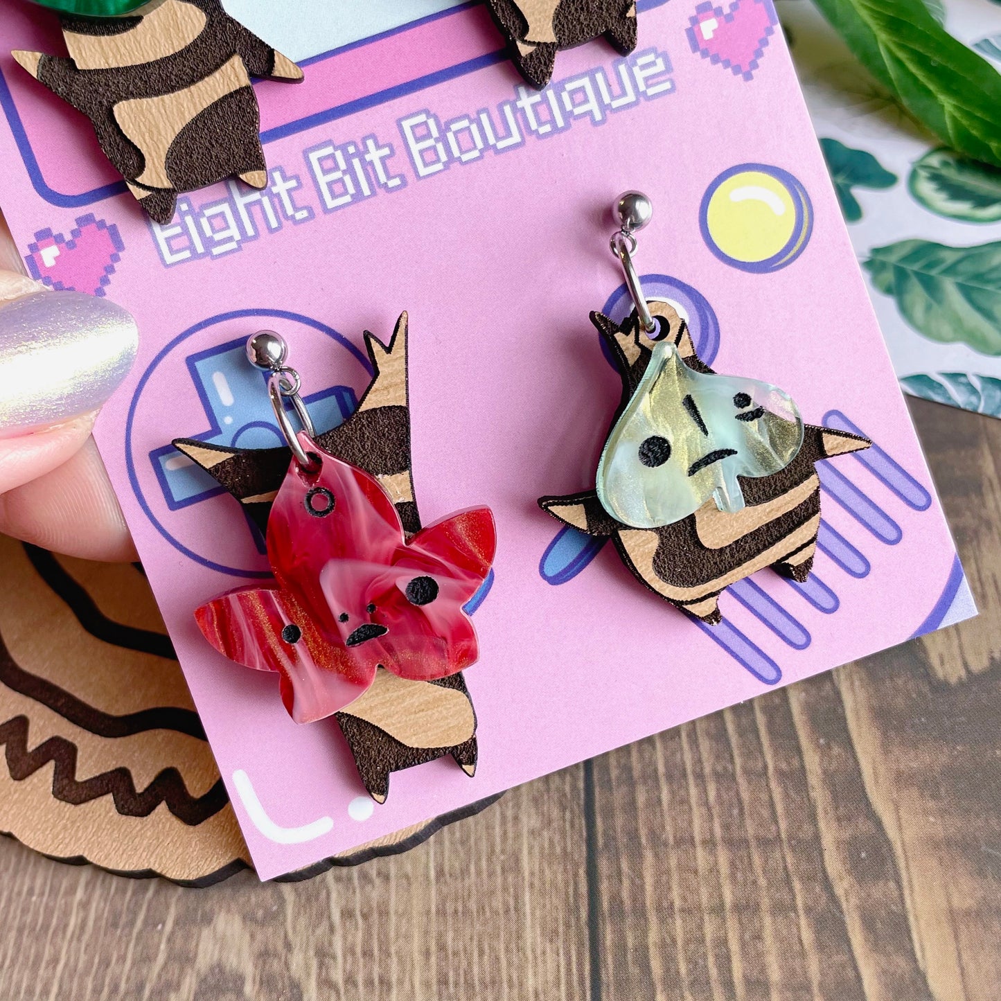 Masked Forest Spirits Wood & Acrylic Earrings | 4 Pack! Mismatched 1 Each