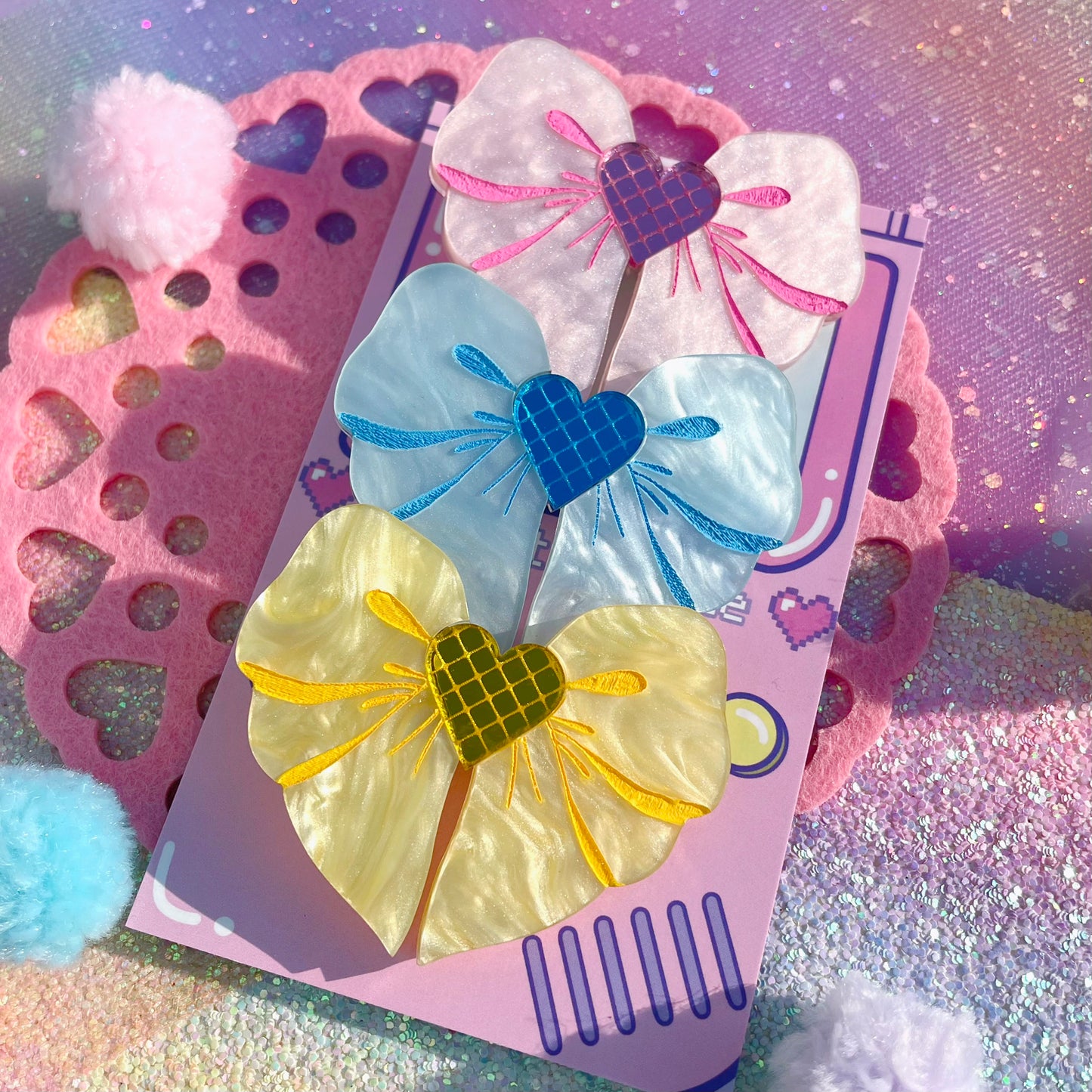 Magical Girl Heart Bow Hair Clip // 2 Sizes To Choose From!