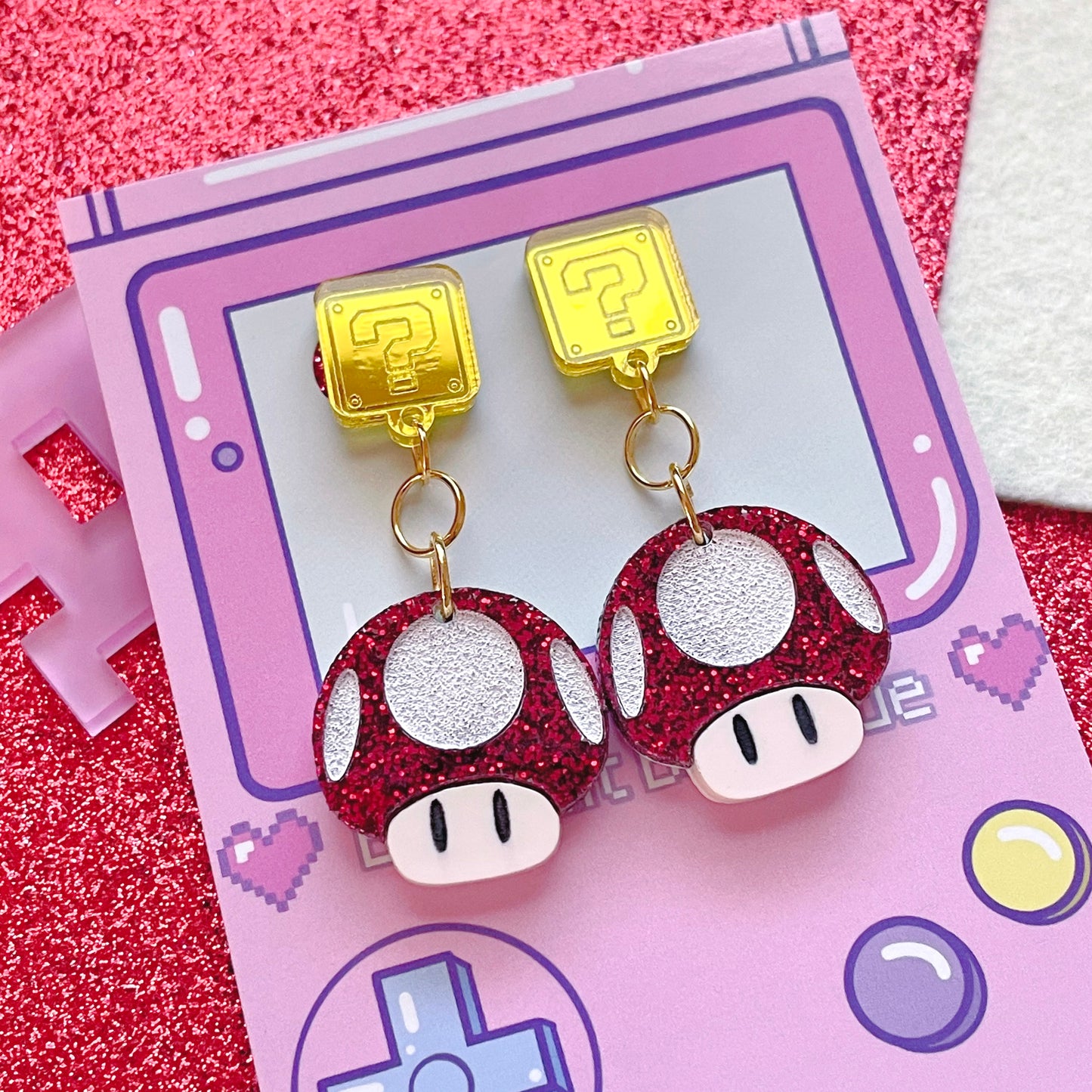 Power Up! Mushroom Stud Earrings // New Size & More Colors Now Available!