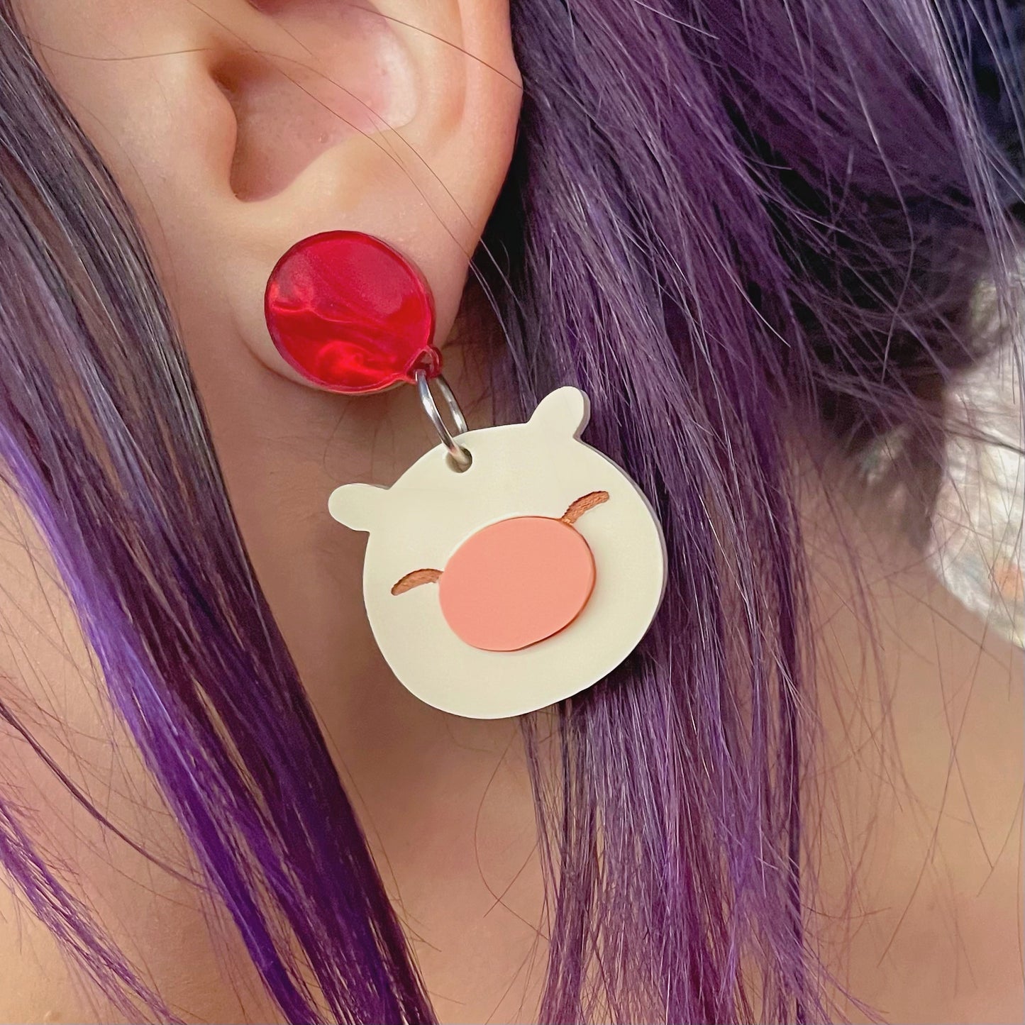 Mog Heart Stud Earrings