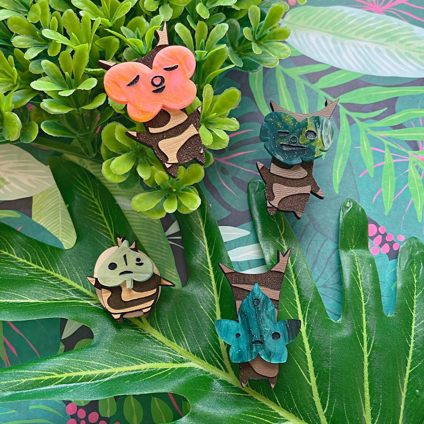 Plant Stake Magnet Topper // Masked Wood Spirits | Choose Your Character! PLANT STAKE Sold Separately