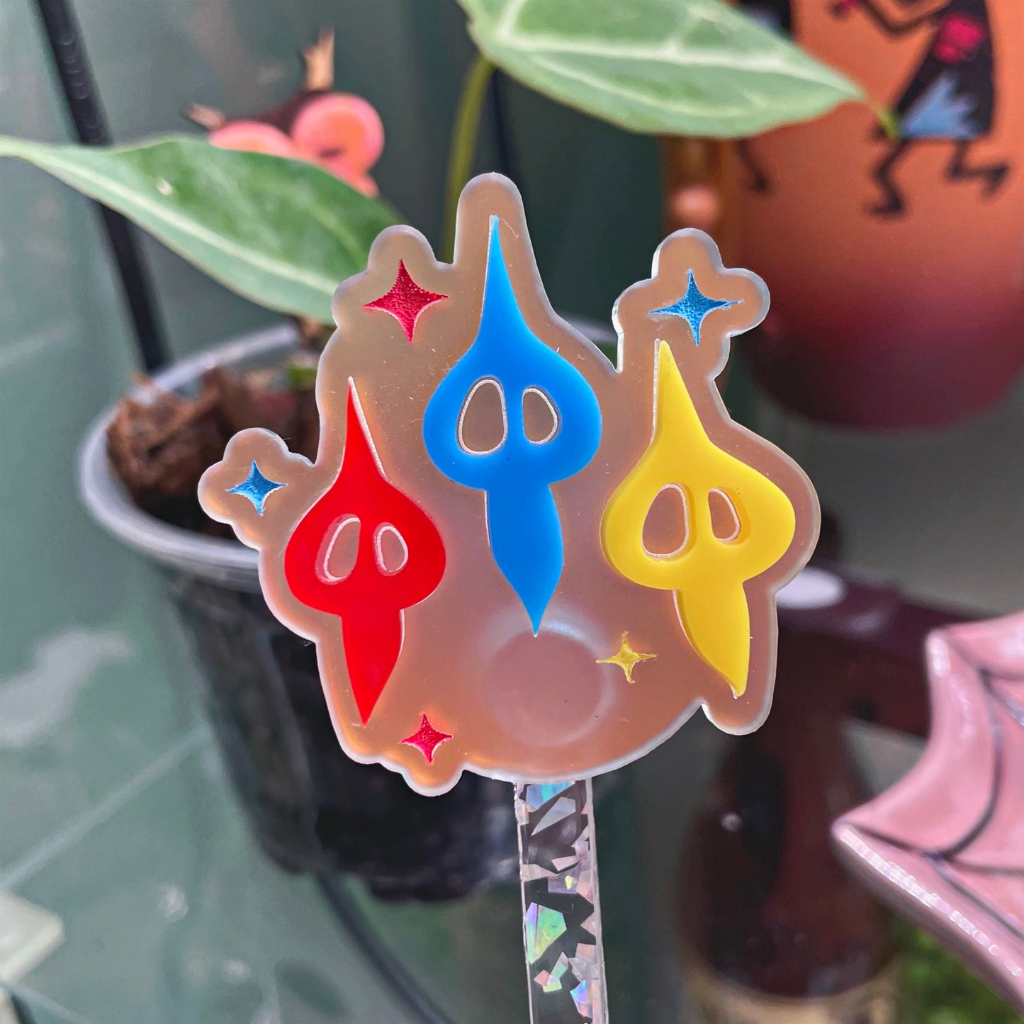 Plant Stake Magnet Topper // Ghostie Plant Spirits // STAKE SOLD SEPERATELY