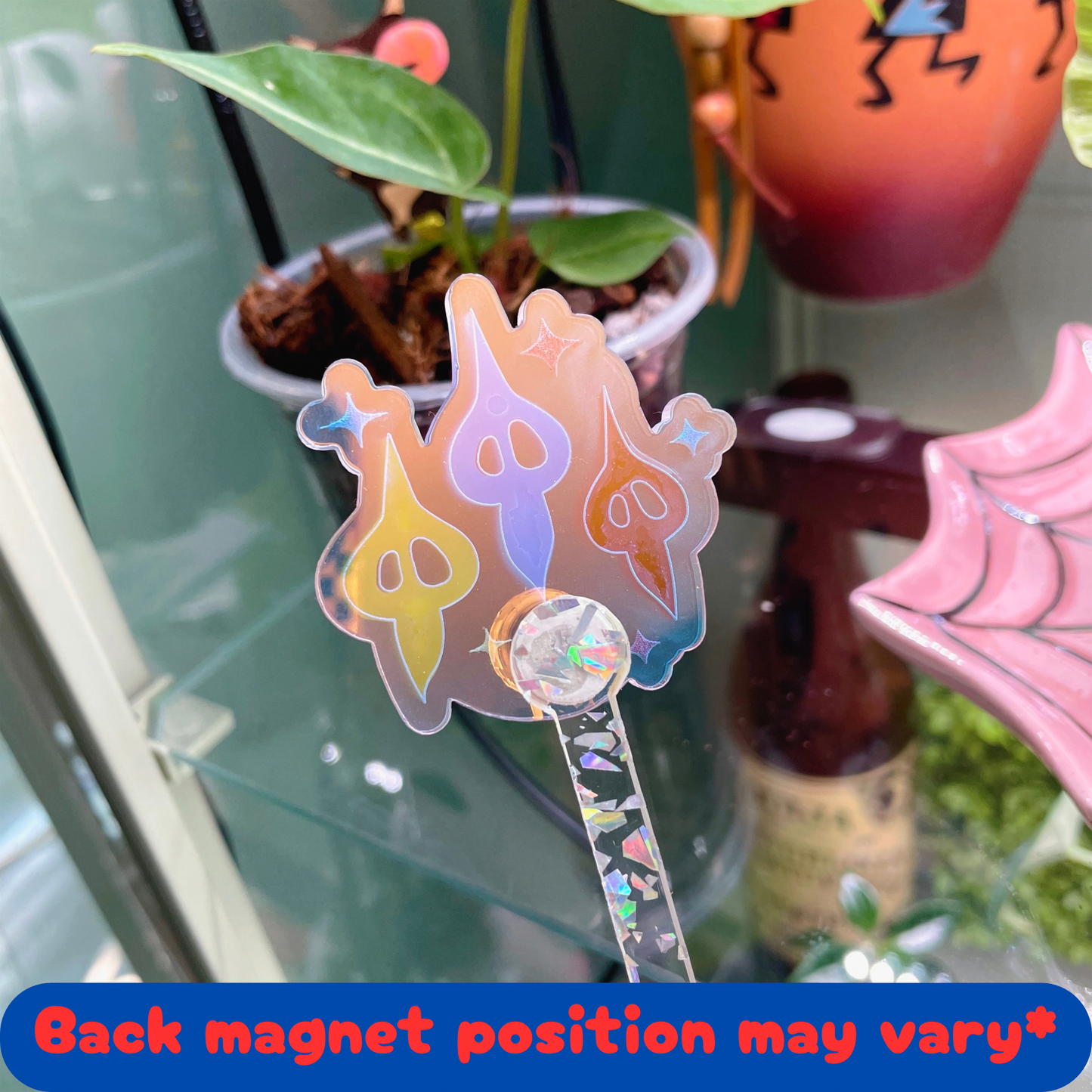 Plant Stake Magnet Topper // Ghostie Plant Spirits // STAKE SOLD SEPERATELY