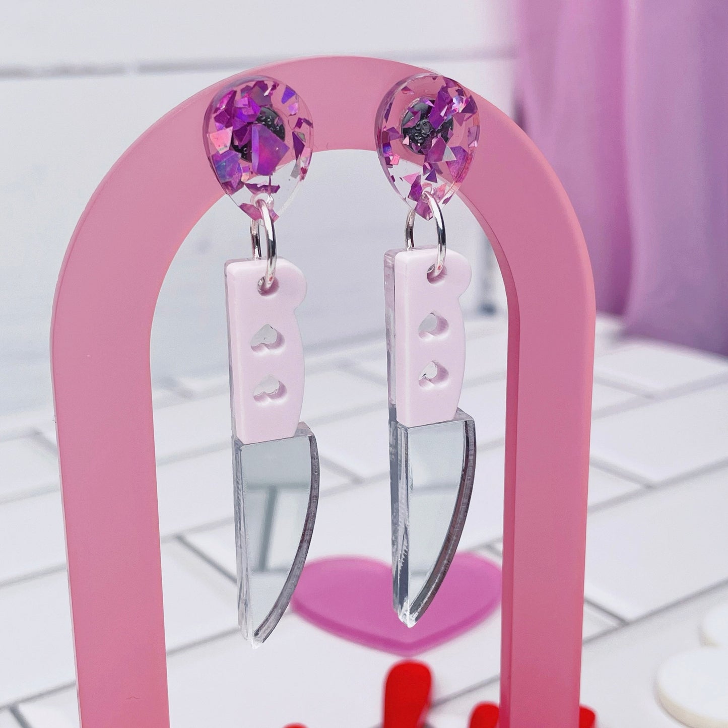 Kawaii Stabby Dangle Stud Earrings