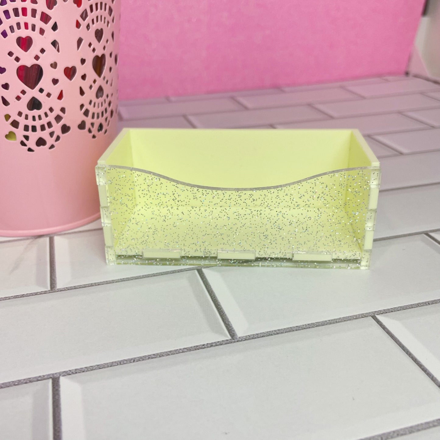 Pastel Holo Glitter Business Card Holder
