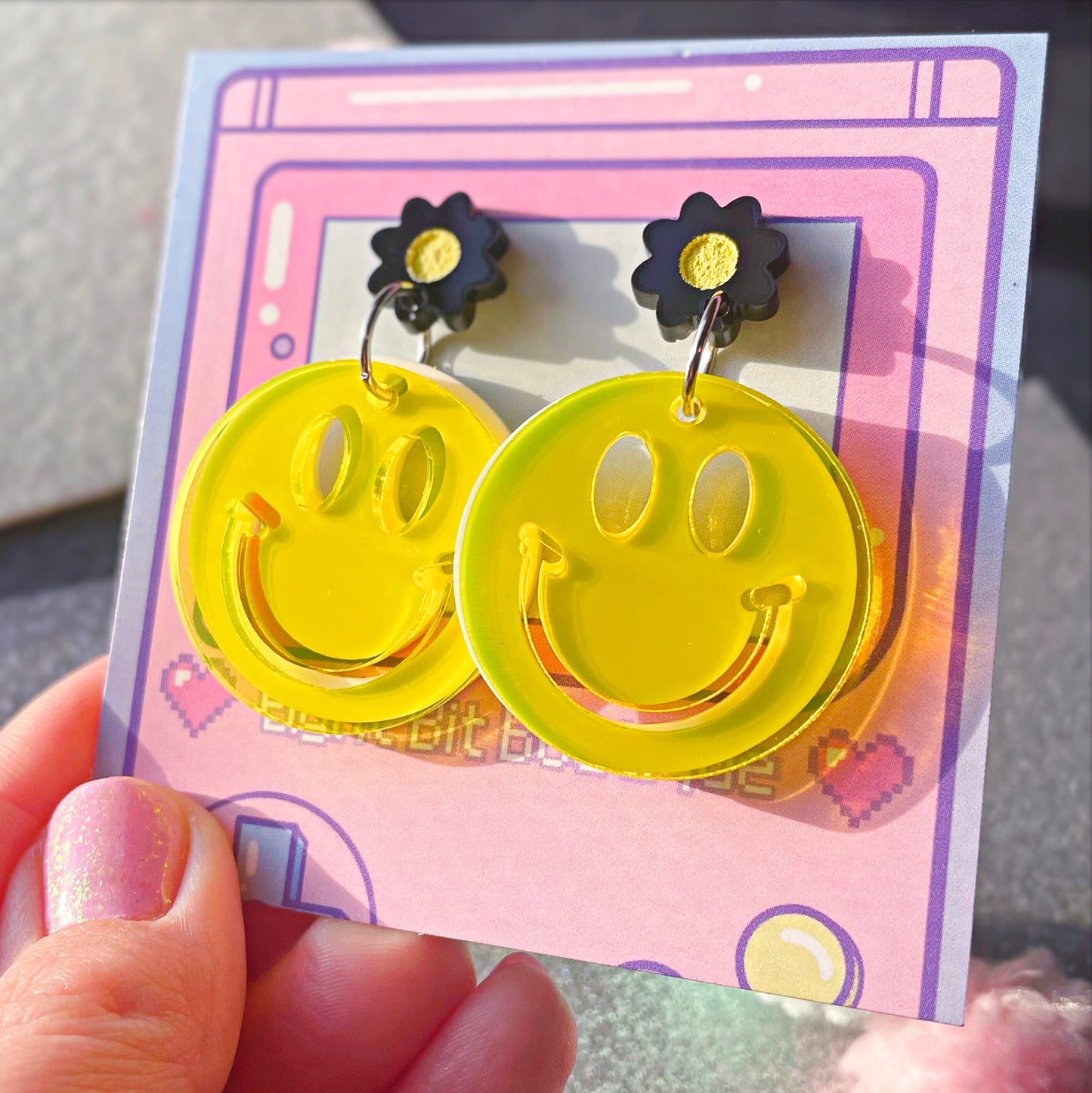 Daisy Dude Layered Acrylic Earrings