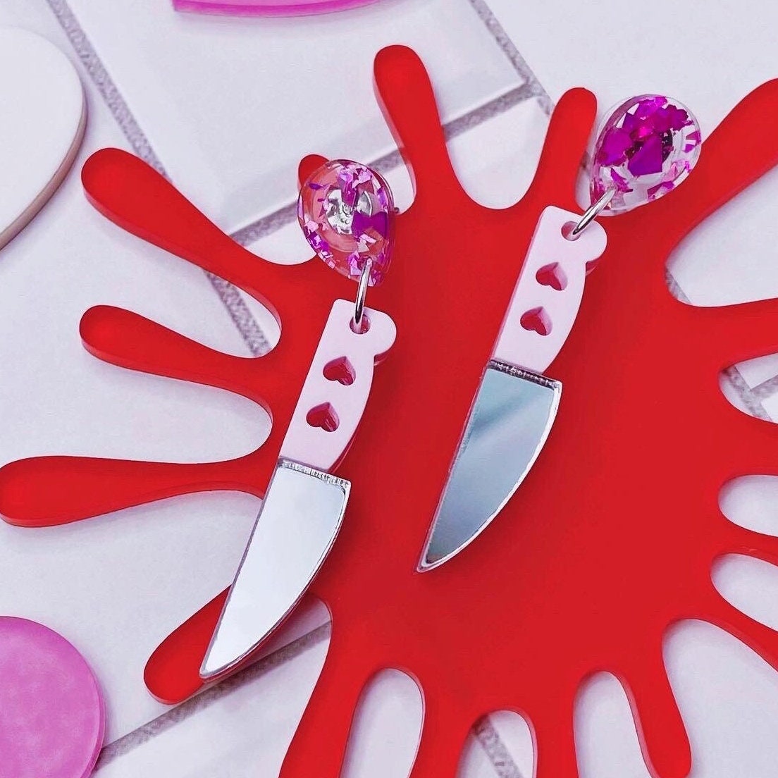 Kawaii Stabby Dangle Stud Earrings