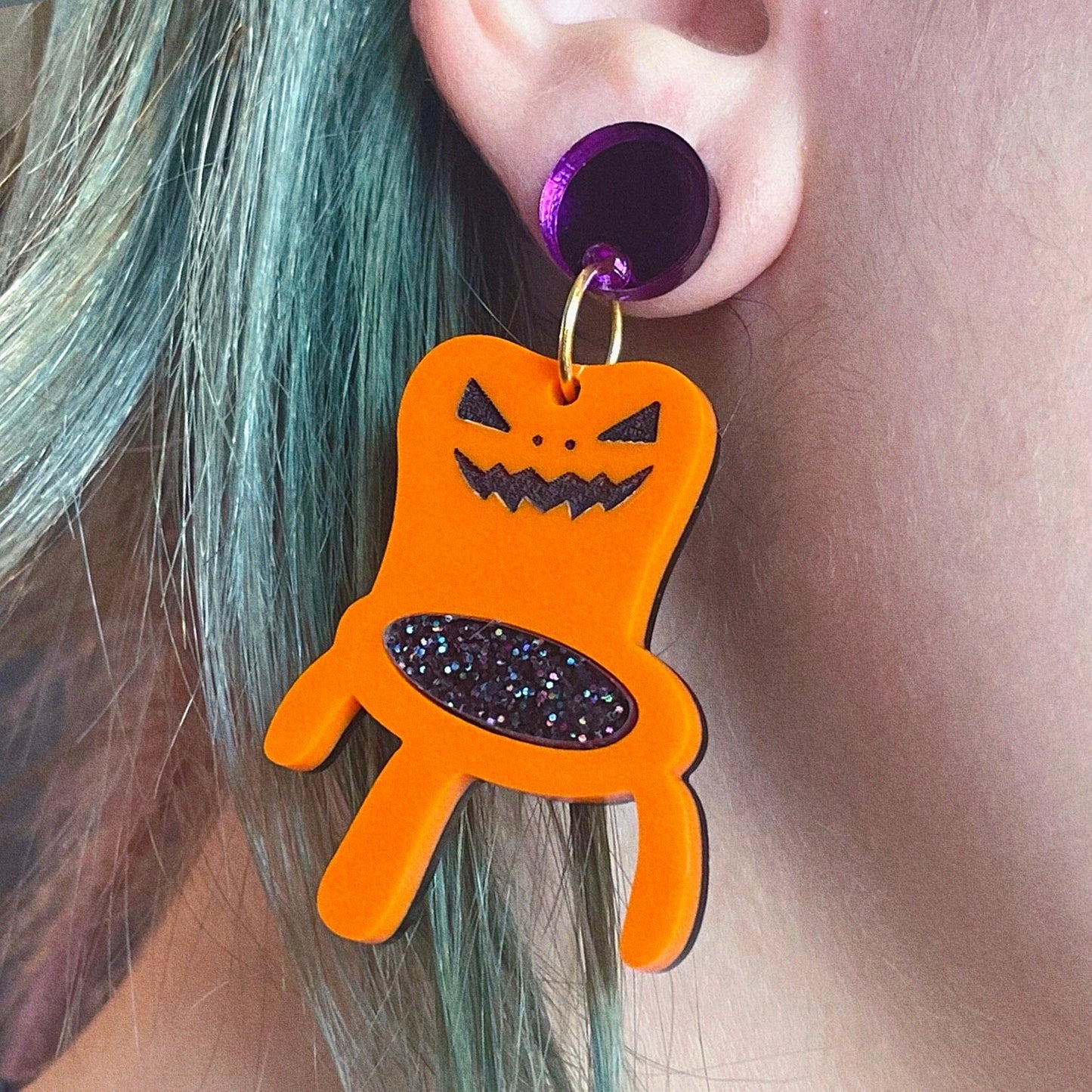 Jack O Lantern Froggy Chair Earrings