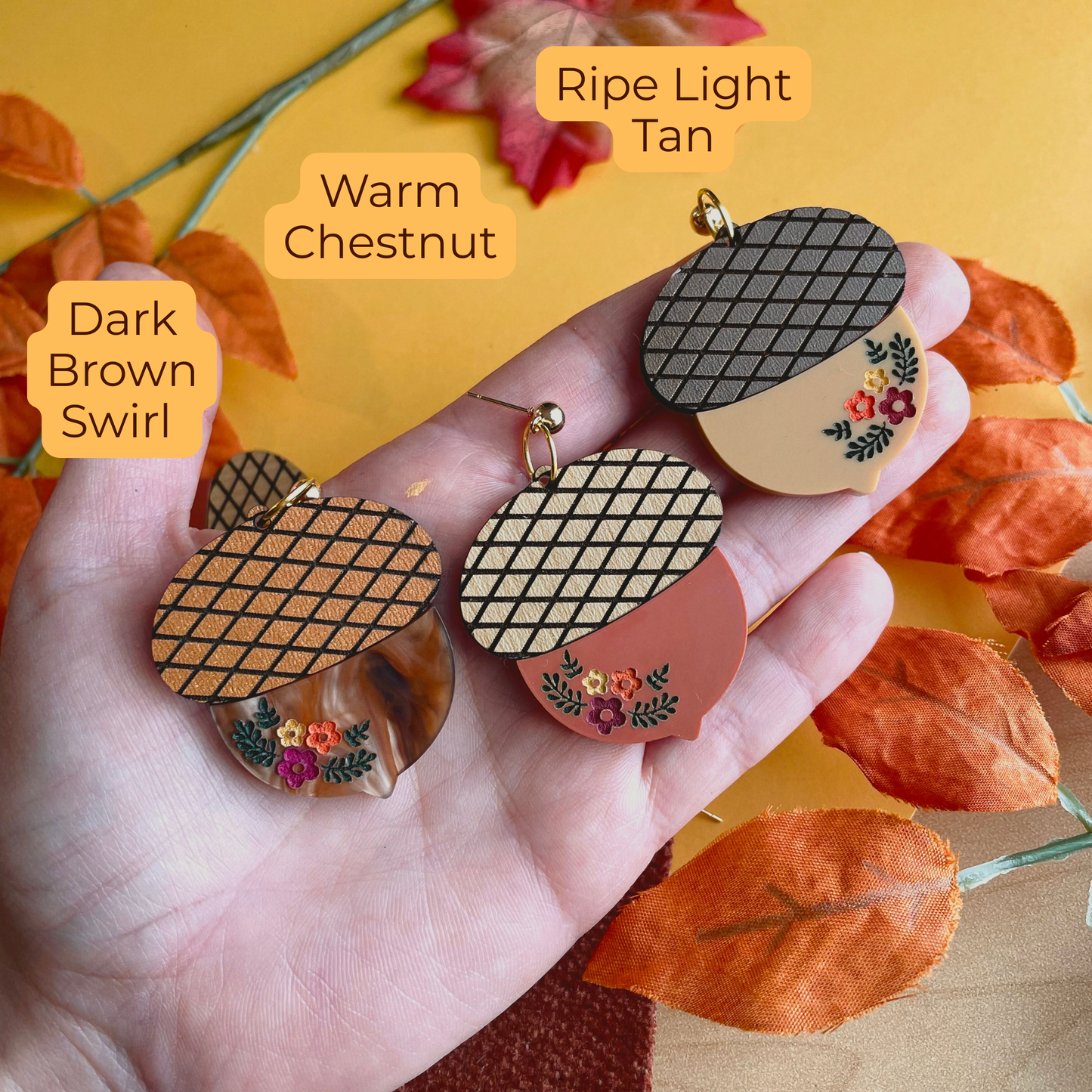 Grandmas Kitchen Acorn Earrings // Hardware Options Available!