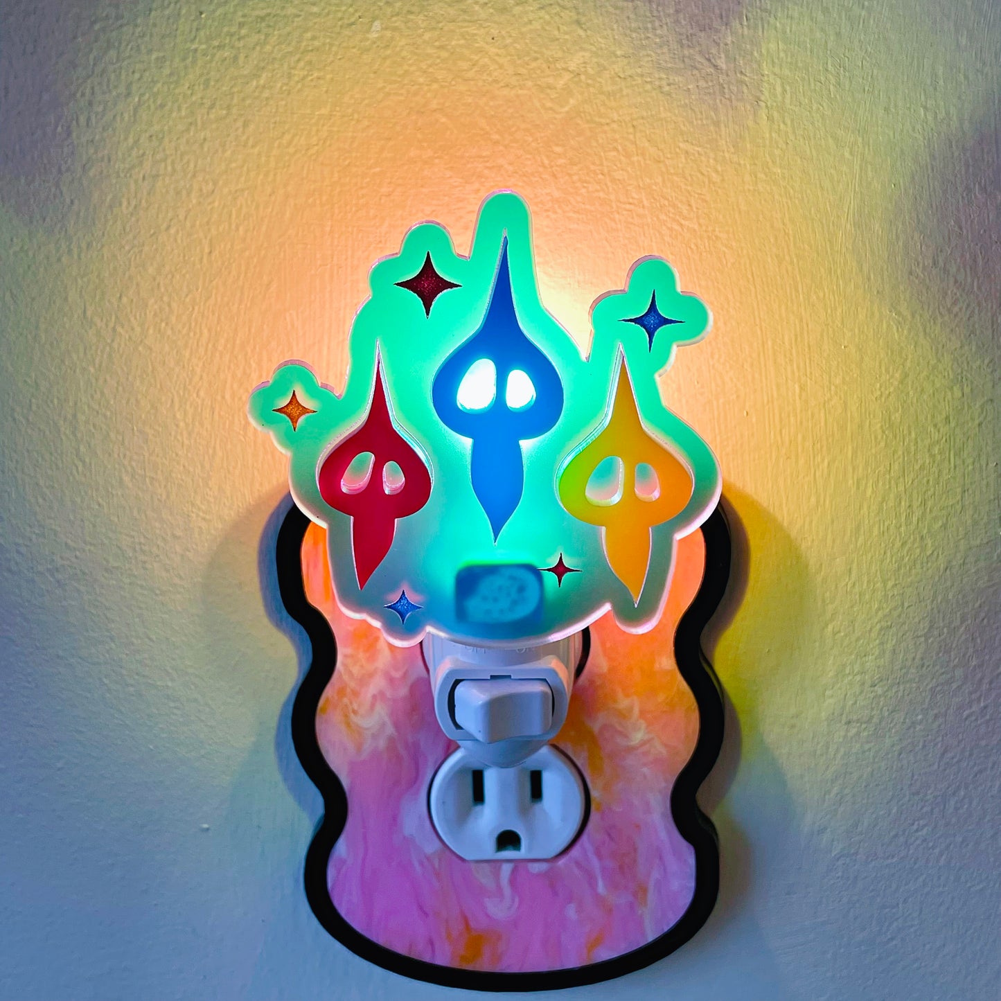 Ghostly Garden Sprite Acrylic Night Light // Auto & Manual Options!