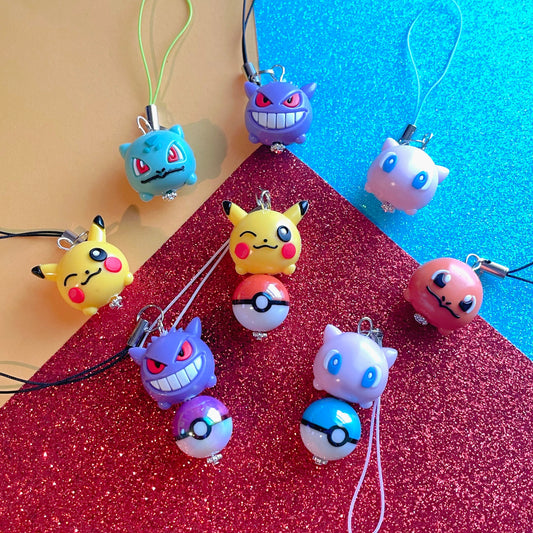 Chibi Poke Charm // Mystery Strap Color - Optional Ball Add On!