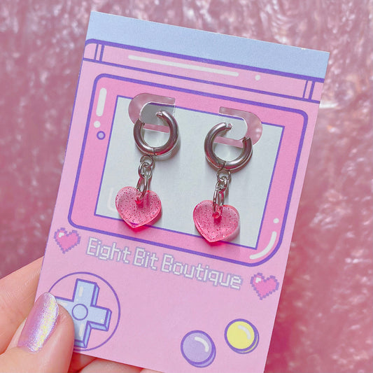 Pink Heart Mini Earrings