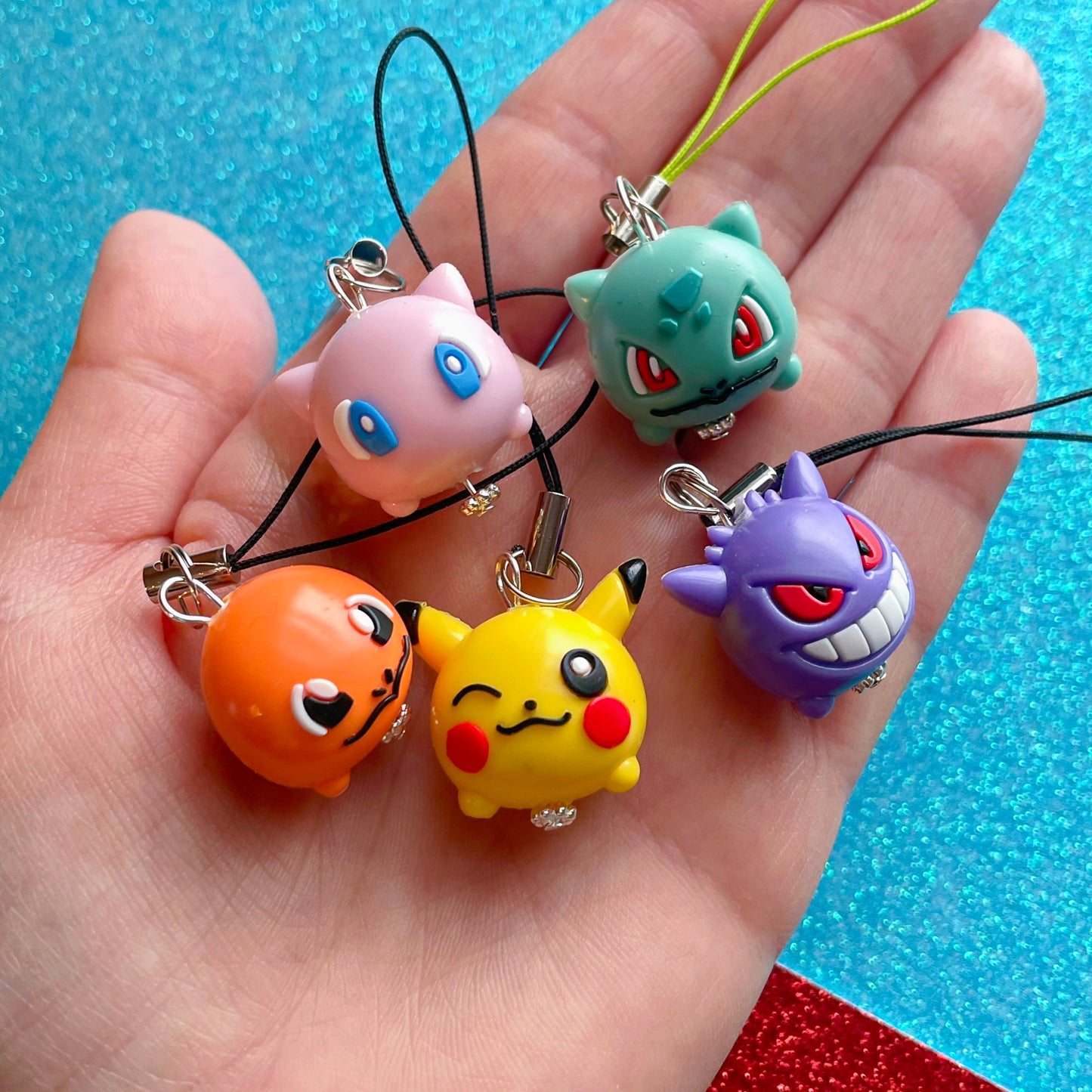 Chibi Poke Charm // Mystery Strap Color - Optional Ball Add On!