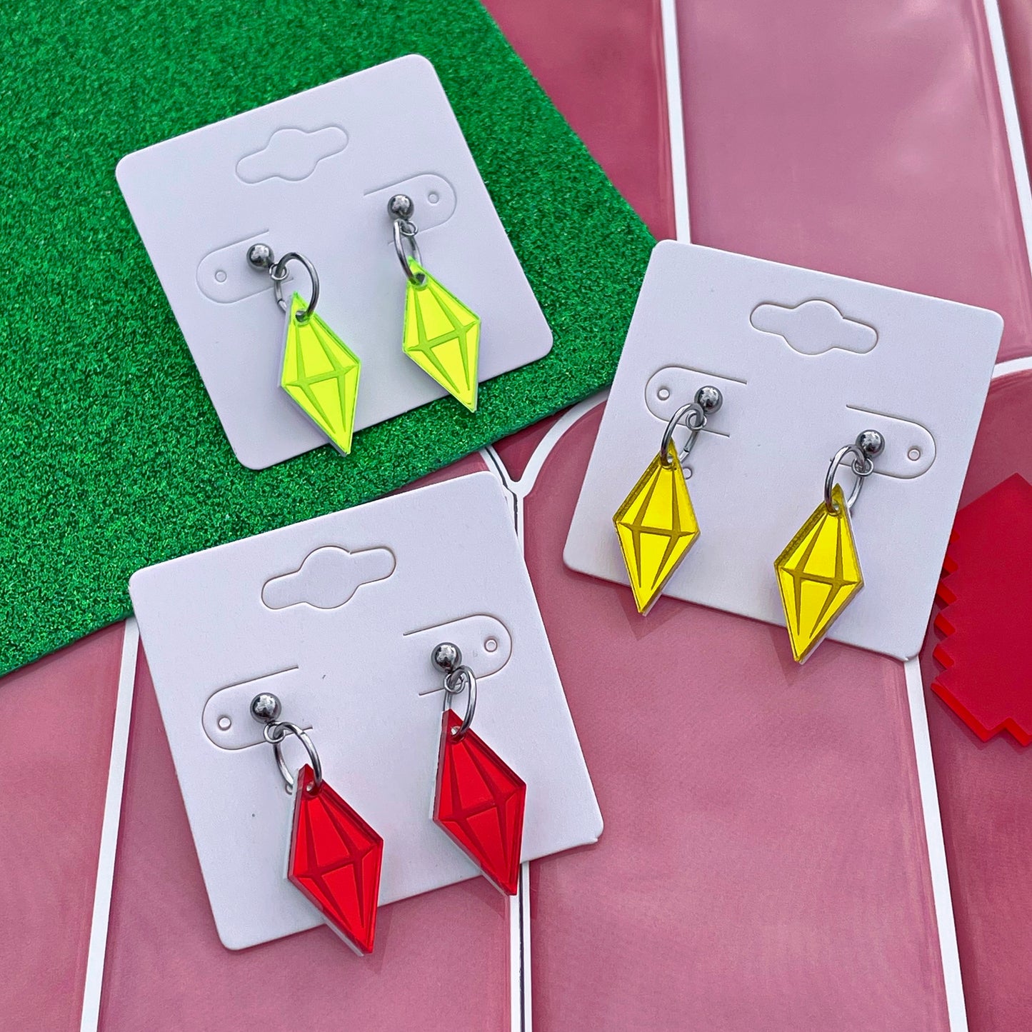 Byte Sized - Plumbob Earrings | Choose Your Mood!