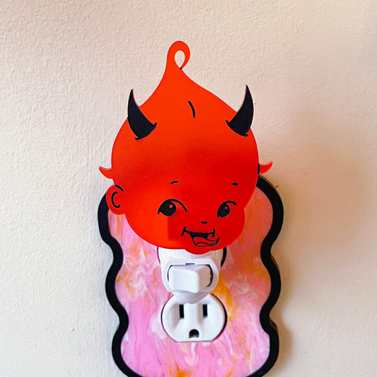 Retro Devil Baby Acrylic Night Light // Auto & Manual Options!