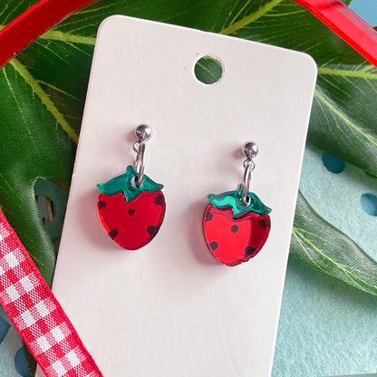 Byte Sized - Strawberry Single Earrings