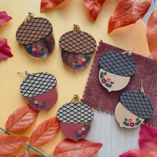 Grandmas Kitchen Acorn Earrings // Hardware Options Available!