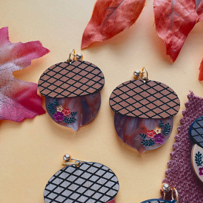 Grandmas Kitchen Acorn Earrings // Hardware Options Available!