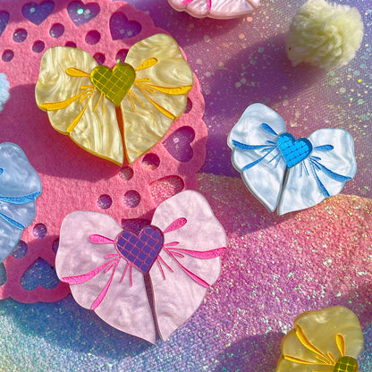 Magical Girl Heart Bow Hair Clip // 2 Sizes To Choose From!
