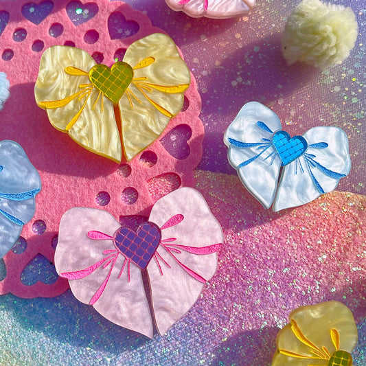 Magical Girl Heart Bow Hair Clip // 2 Sizes To Choose From!