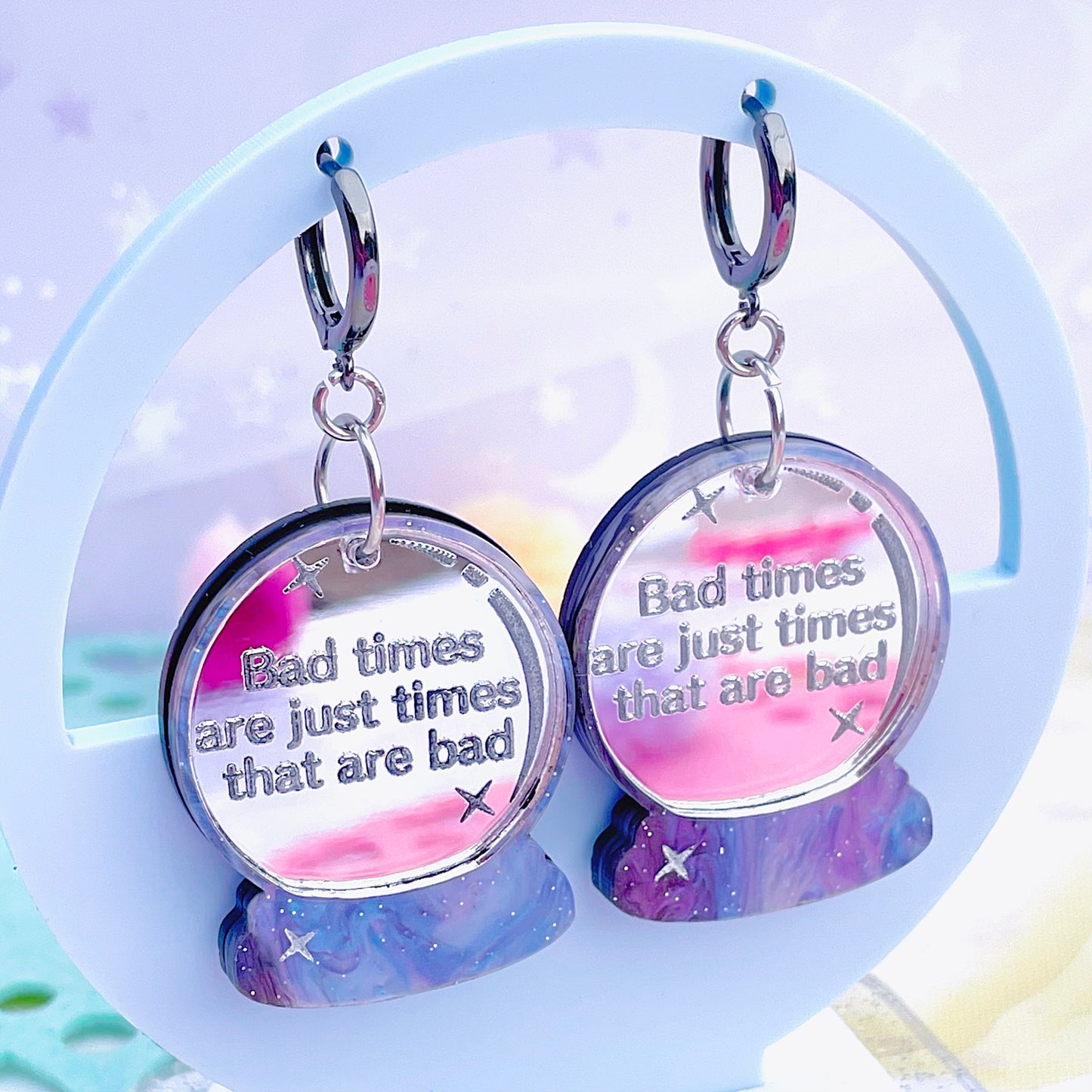 AC Bad Times Are Bad Crystal Ball Earrings