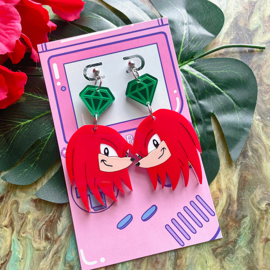 Crimson Guardian Acrylic Earrings