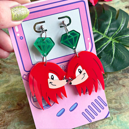 Crimson Guardian Acrylic Earrings