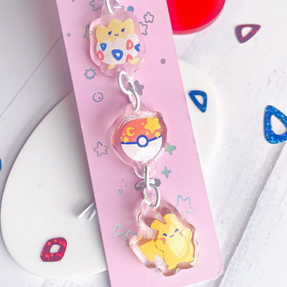 Friends Forever Pokemon Themed Dangle Keychain