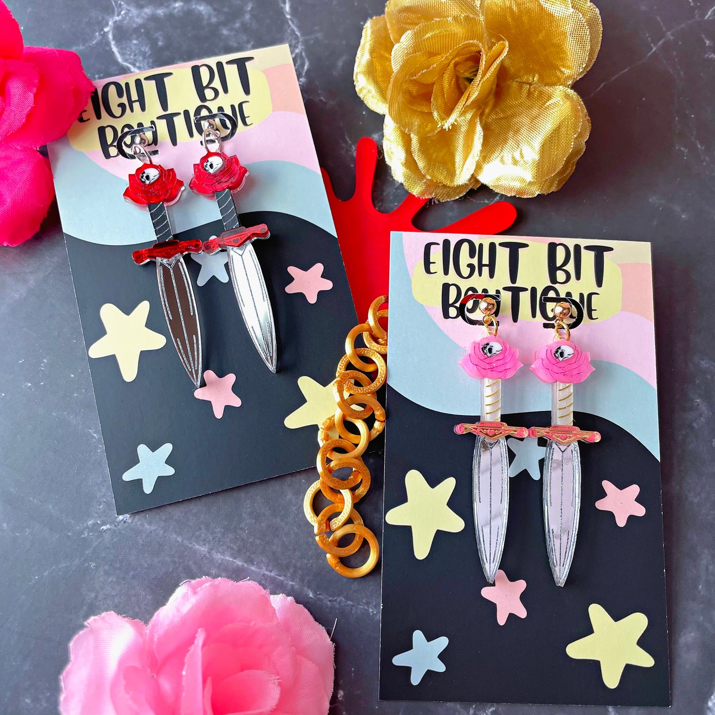 Deadly Bloom Dagger Earrings