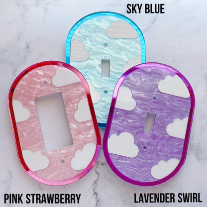 Cloudy Pastel Swirl Light Switch Cover | 4 Color Options! Screws Included