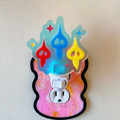 Ghostly Garden Sprite Acrylic Night Light // Auto & Manual Options!