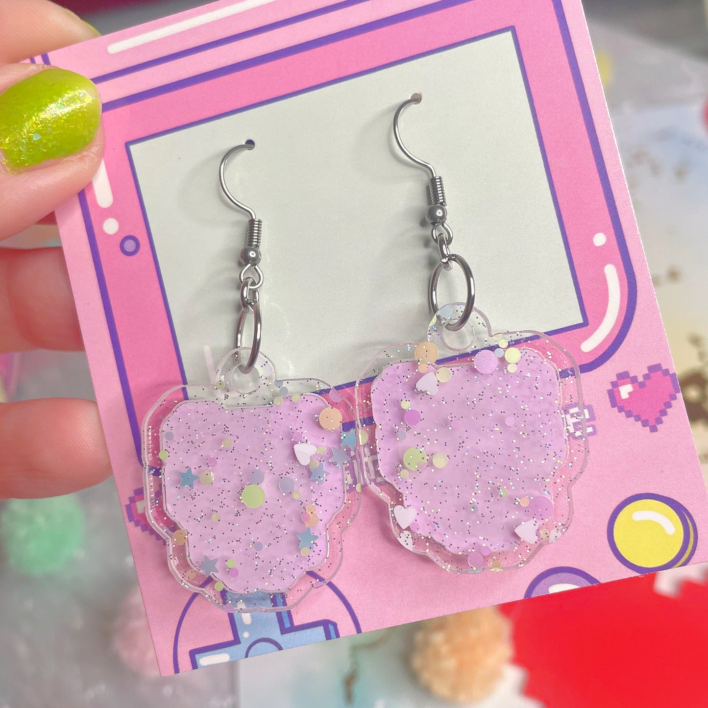 Pastel Rainbow Tama Earrings | Choose Your Character and Hardware!