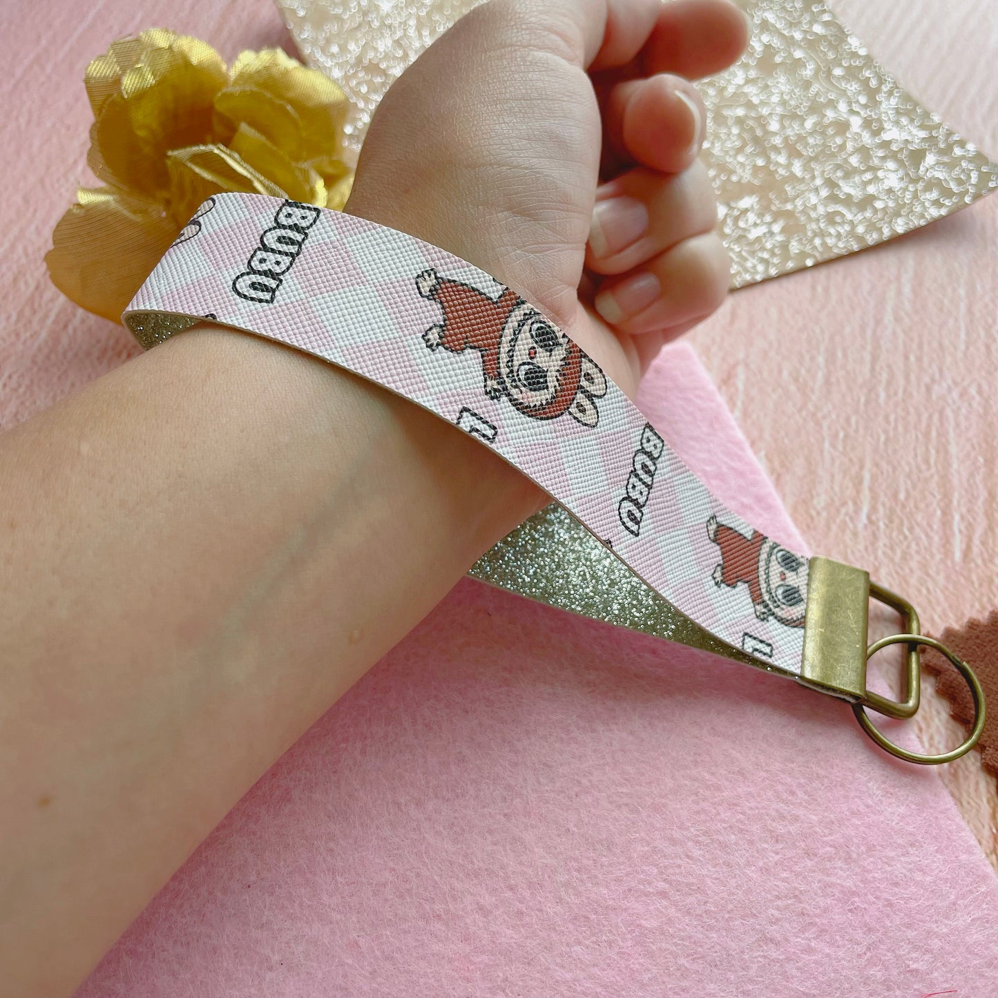 Kawaii Monster Coffee Lover Wristlet - Keychain Wristlet // B&B Collab