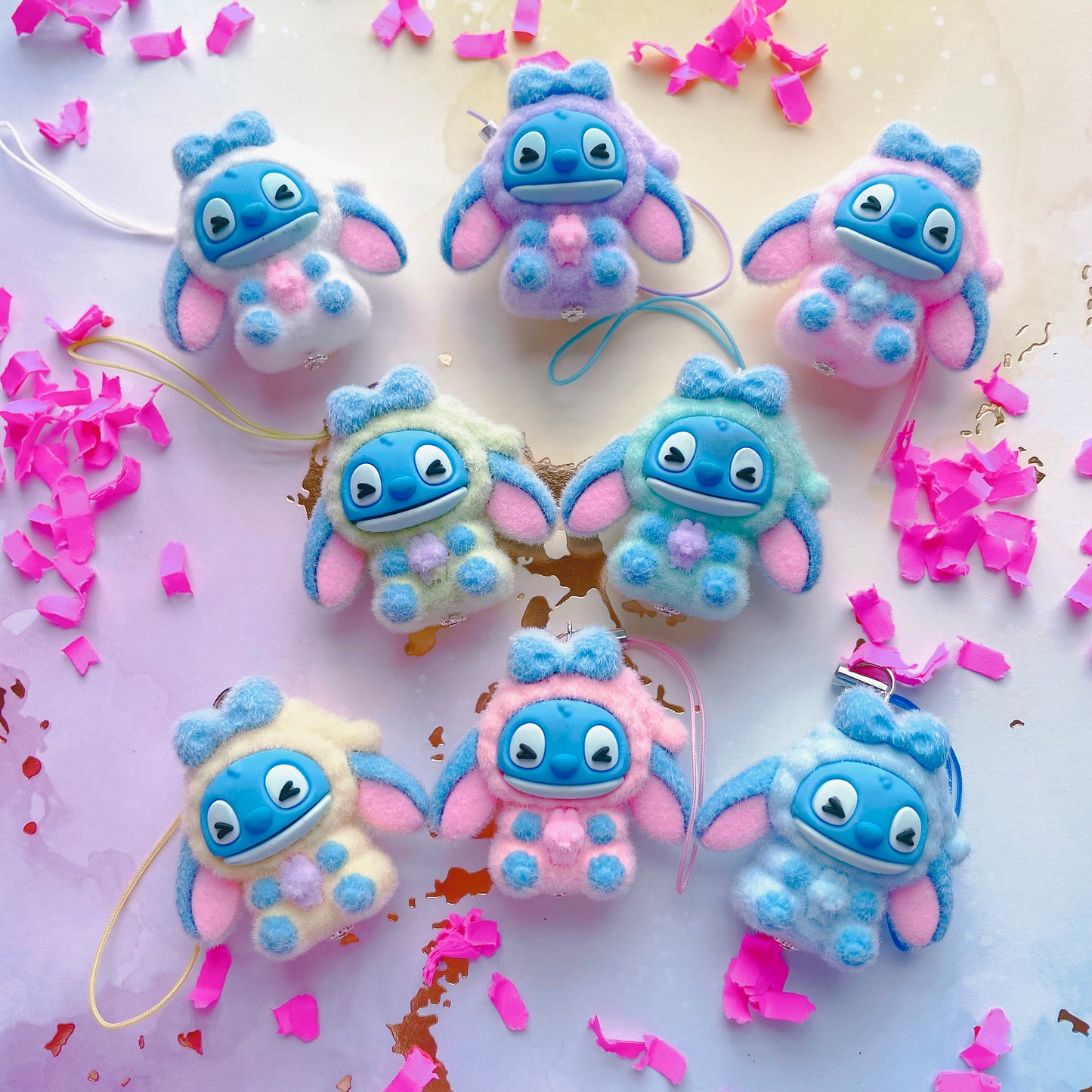 Flocked Sleepover Blue Alien Charm // Choose Your Color!