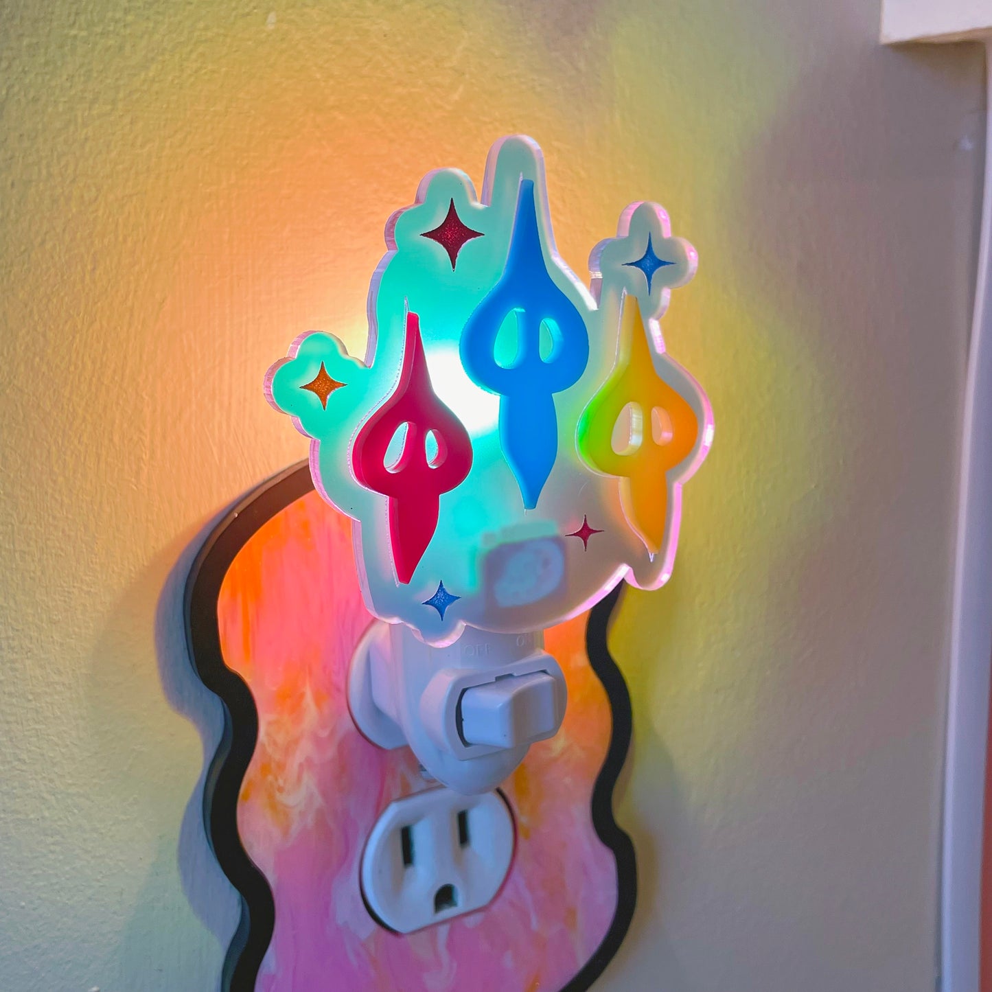 Ghostly Garden Sprite Acrylic Night Light // Auto & Manual Options!