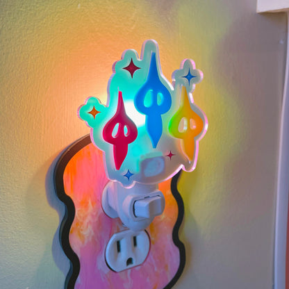 Ghostly Garden Sprite Acrylic Night Light // Auto & Manual Options!