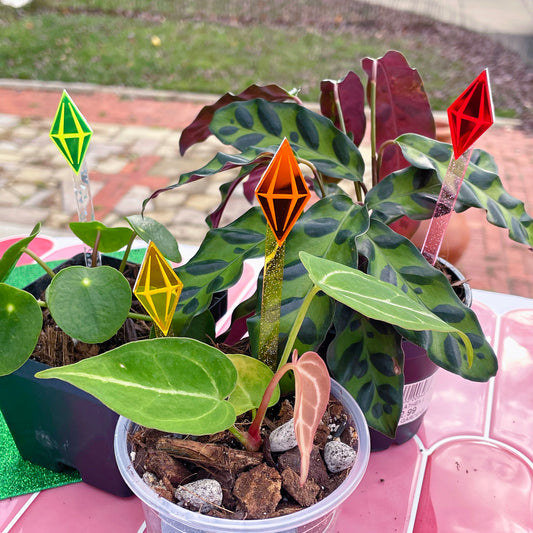 Plant Stake Magnet Topper // Plumbob | Choose Your Mood! PLANT STAKE Sold Separately