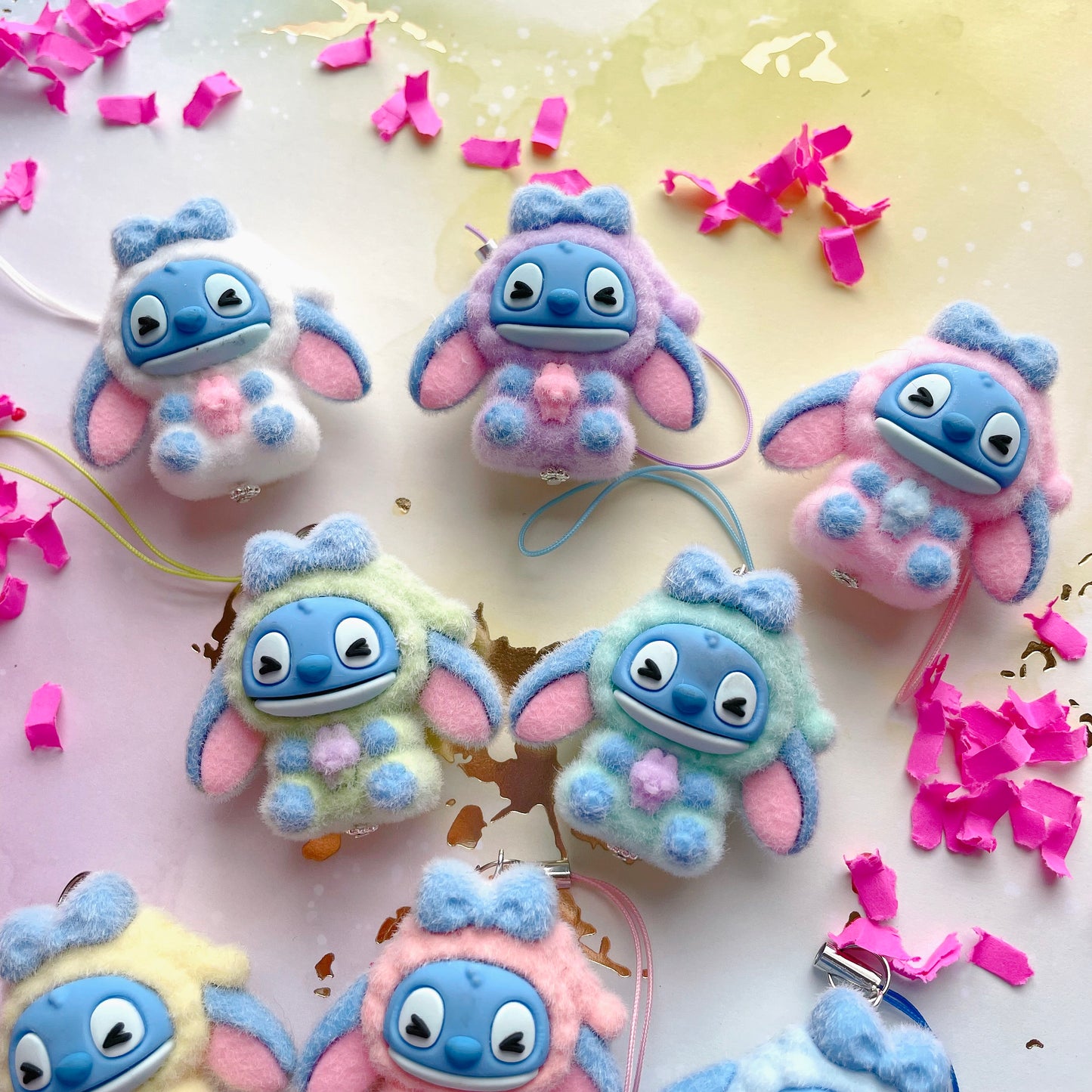 Flocked Sleepover Blue Alien Charm // Choose Your Color!