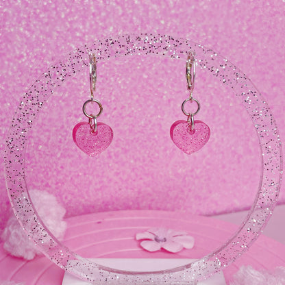 Pink Heart Mini Earrings