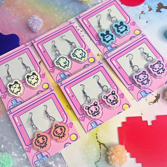 Pastel Rainbow Tama Earrings | Choose Your Character and Hardware!