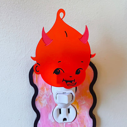 Retro Devil Baby Acrylic Night Light // Auto & Manual Options!