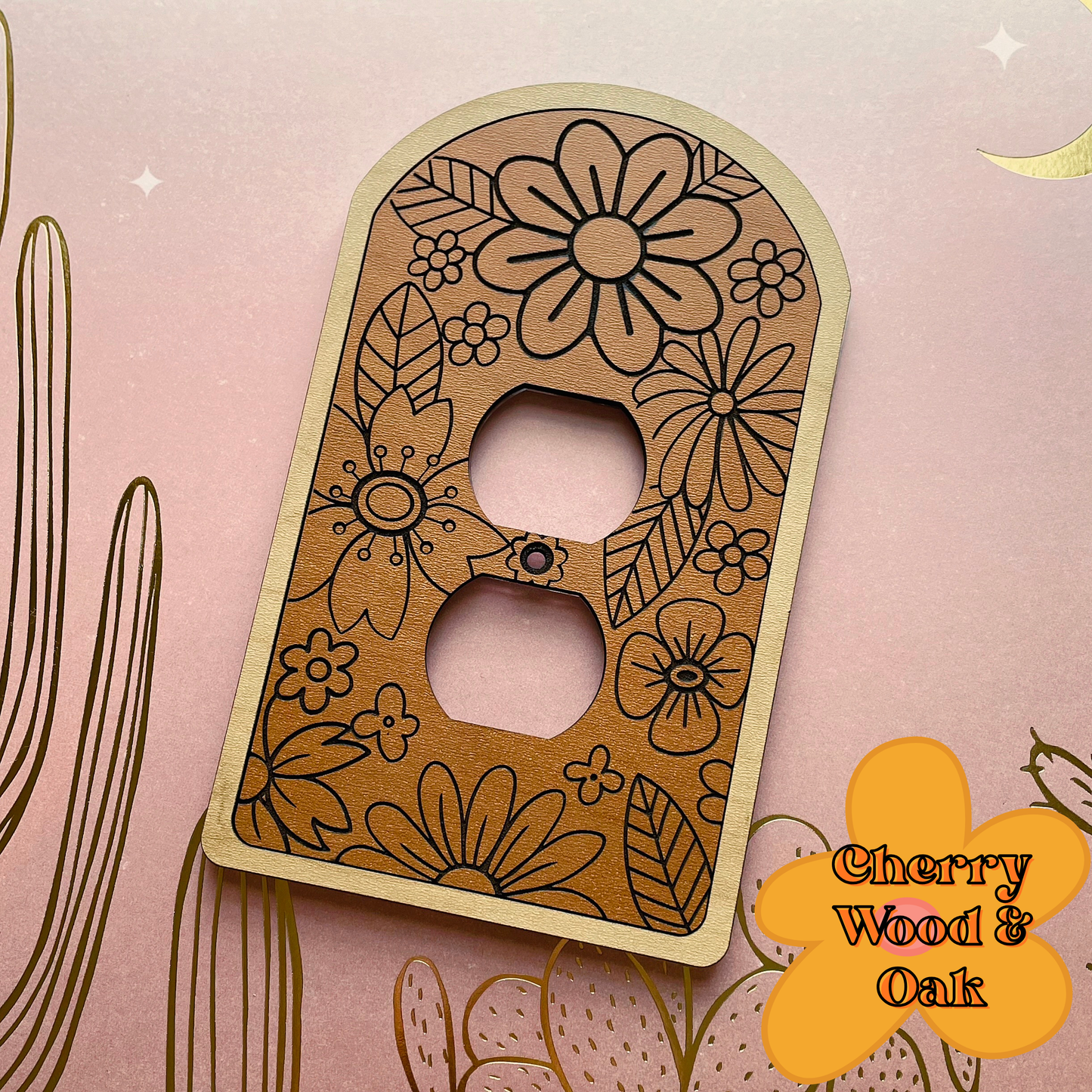 Grandmas Floral Cabin Outlet Cover