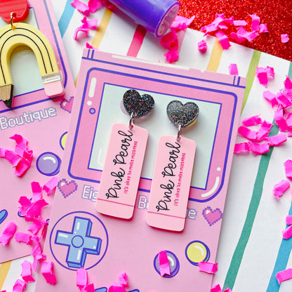 Best Teacher! Pink Eraser or Bendy Pencil Apple Stud Earrings