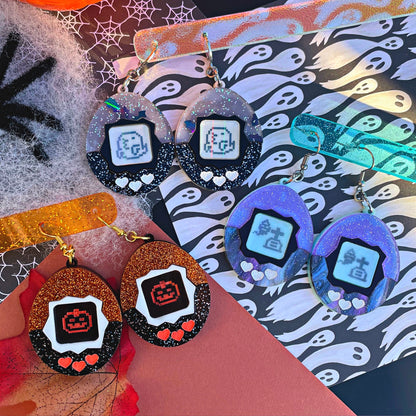 Tama Virtual Friends Acrylic Earrings and Keychains | SPOOKY SERIES