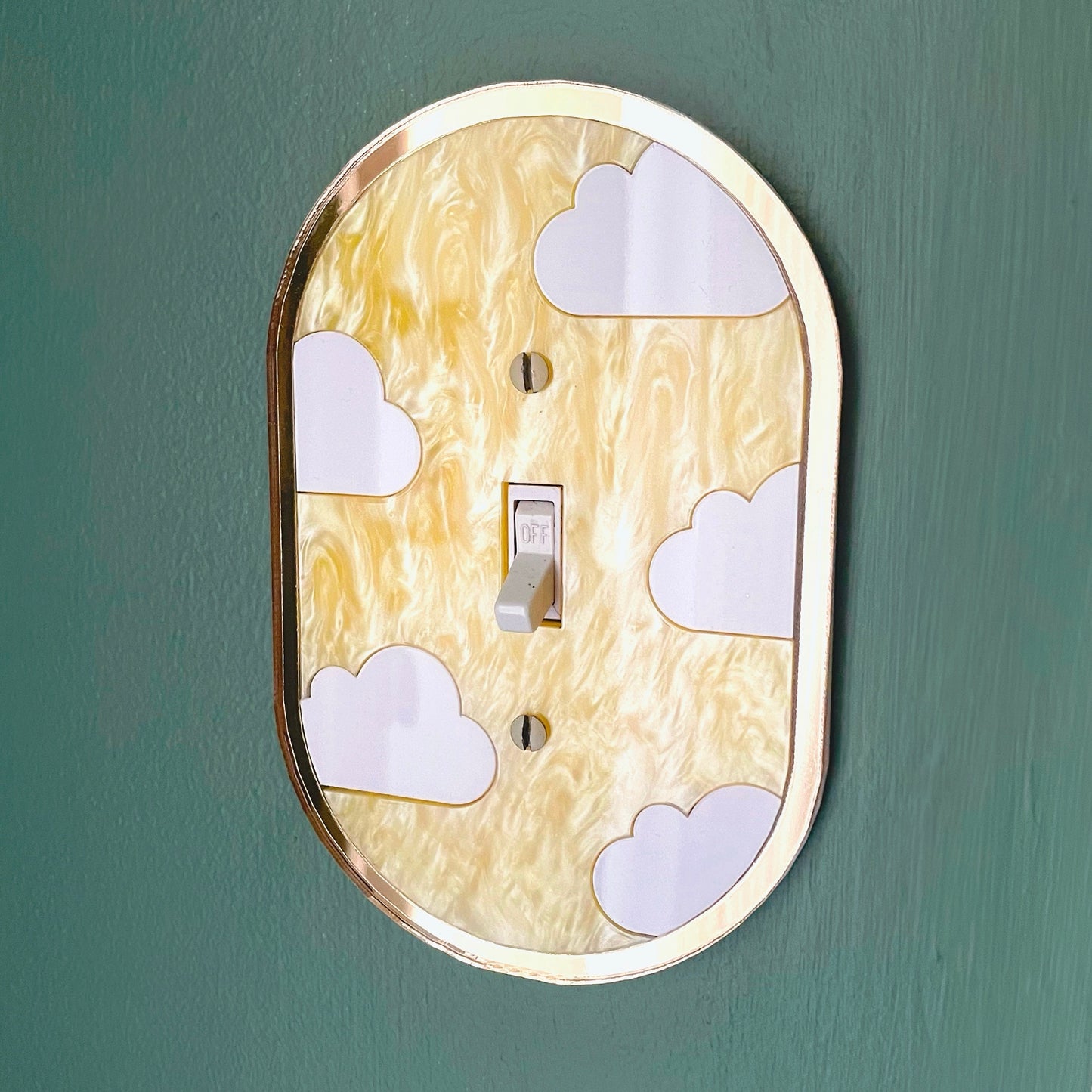 Cloudy Pastel Swirl Light Switch Cover | 4 Color Options! Screws Included