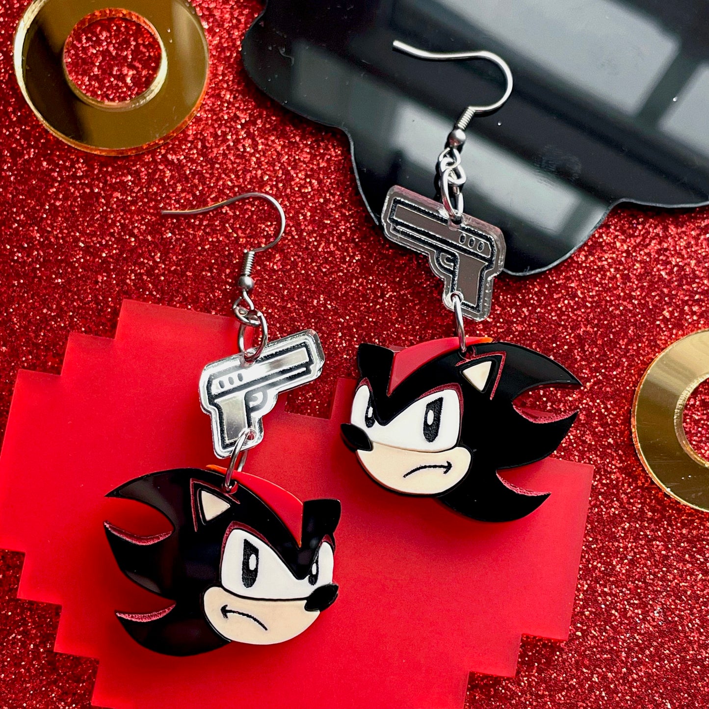 Hero or Dark Hedgehog Acrylic Earrings