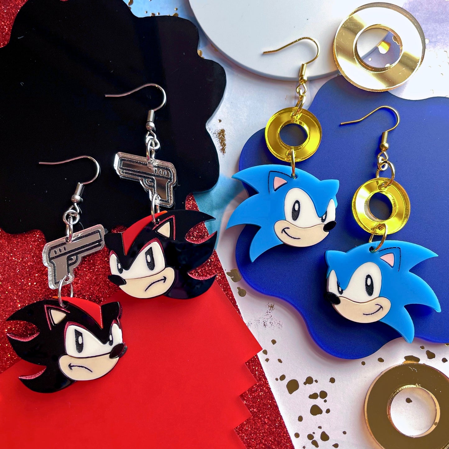 Hero or Dark Hedgehog Acrylic Earrings