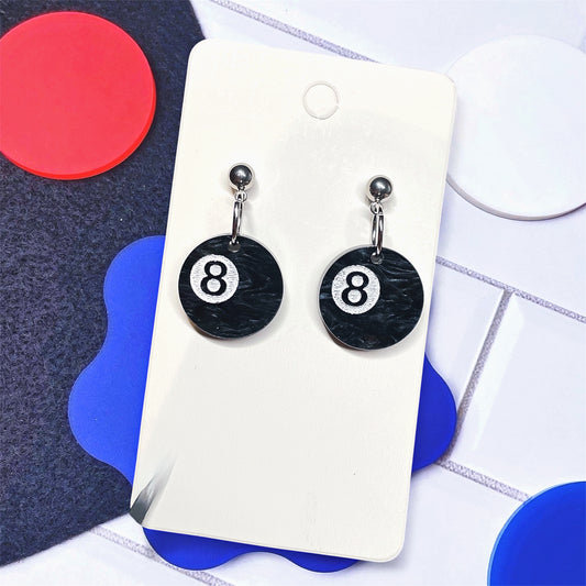 Byte Sized - 8Ball Acrylic Earrings