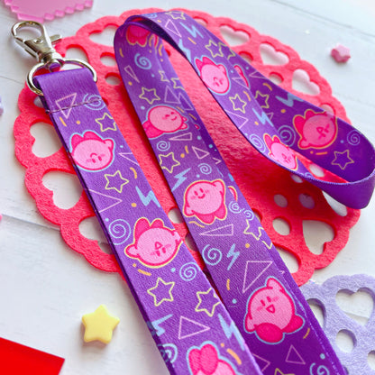 Retro Kirb 90s Kid Lanyard