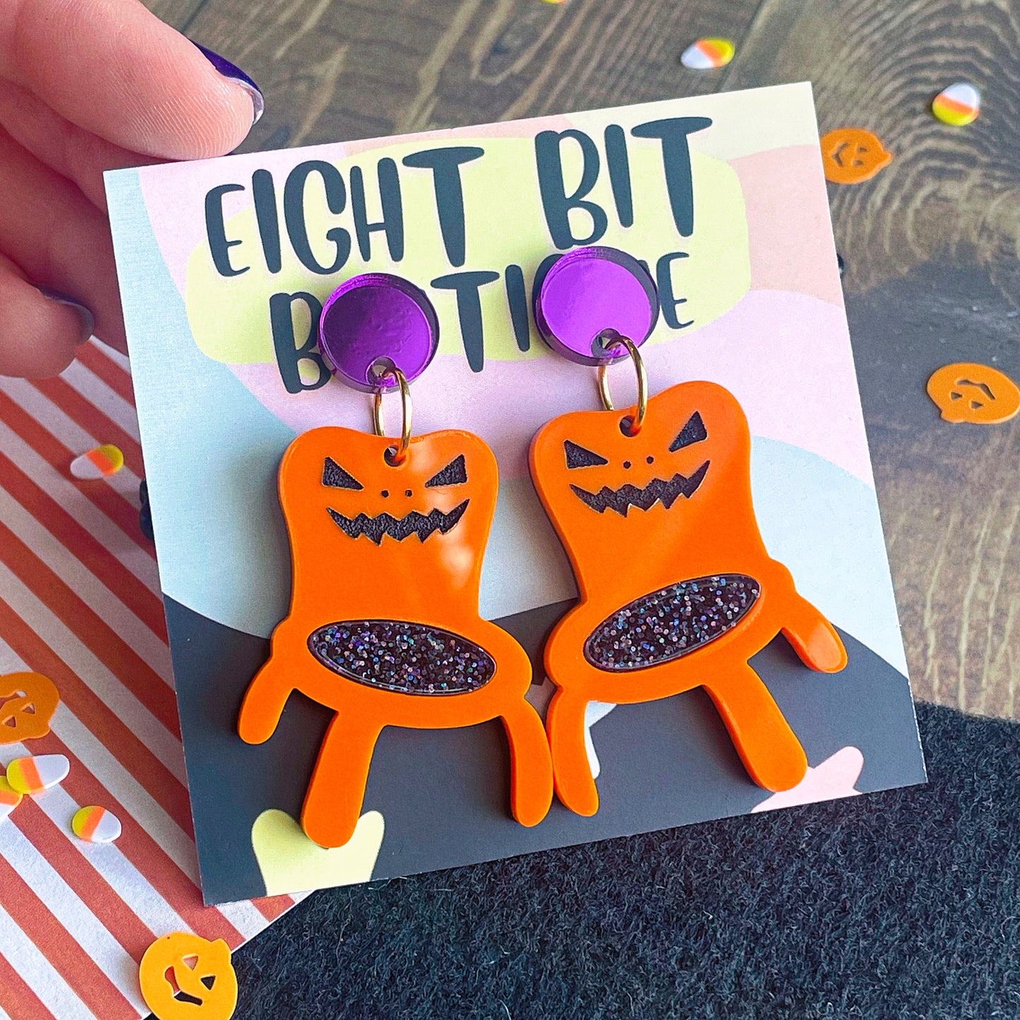 Jack O Lantern Froggy Chair Earrings